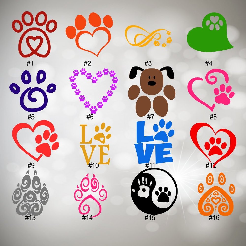 PAW PRINTS VINYL DECAL - 5-6"